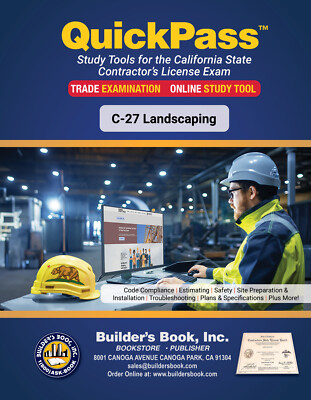 Landscaping License Examination (C-27) - QuickPass Study Tool Book with Online I
