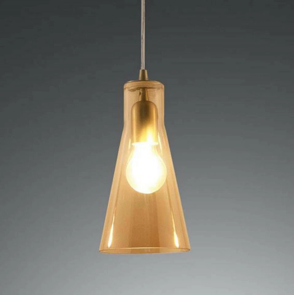 FABAS LUCE Pendelleuchte Dafne 3596-47-125 3flg. E27 messing matt /amber - Bild 2 von 2