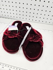 Stars Above Women's Gracie Velvet Slide Slippers Small 5/6 Burgundy