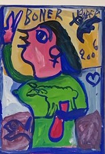 JABER 1938-2021 PAPIER DESSIN  45 SUR 32  2006 BONER