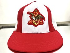 Vintage Anheuser Busch Trucker Hat Snapback Red White Made In USA