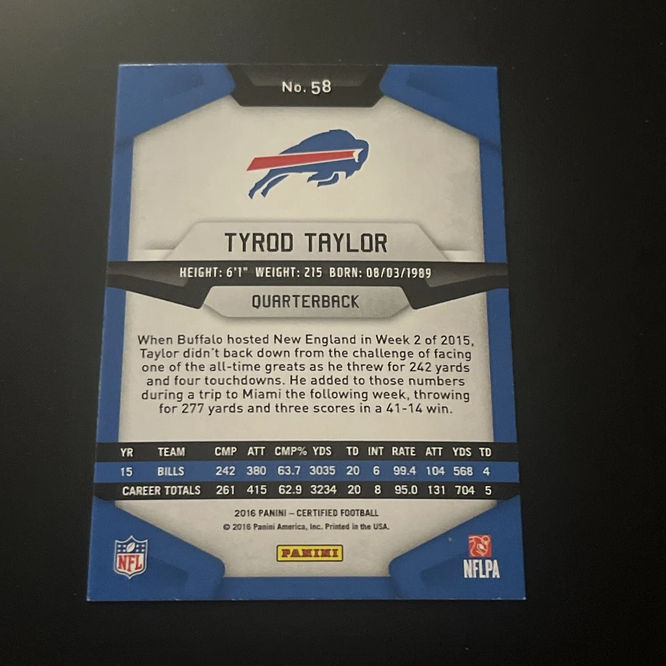 2016 Certified Tyrod Taylor #58 - Image 2 of 2