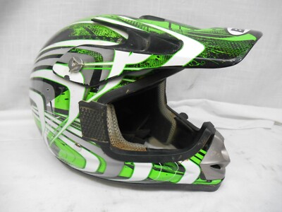 Bilt Youth Kids Motocross Dirtbike Offroad ATV Clutch Helmet XL Green Black 
