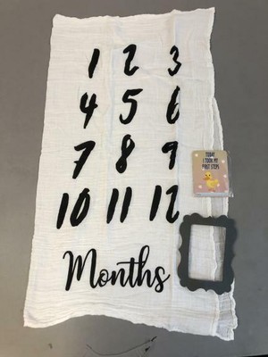 100% Soft Muslin Cotton Floral Print Nursery Milestone ...