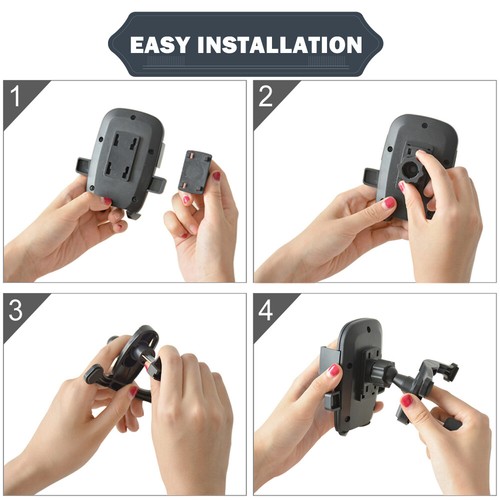Car Phone Holder Mount Vent Grip Lock System 360° Rotation For iPhone Samsung - Picture 7 of 10