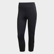adidas Women's Own the Run 3/4 Running Black Leggings (H13250) Sizes S/M/XL -NWT