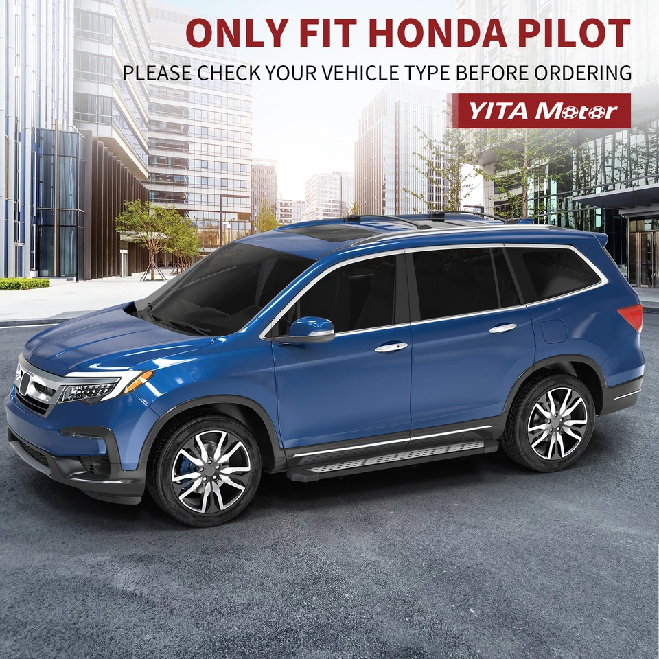 For 2016-2022 Honda Pilot 4" Running Boards Nerf Bar Side Steps Aluminum Alloy Foto 2 de 4