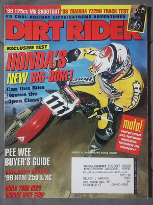 1998 DECEMBER DIRT RIDER MX MOTOX MAGAZINE SX YZ KX CR RM KTM 125