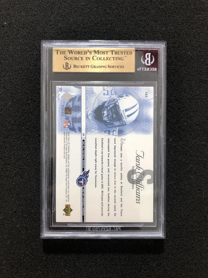 2002 Upper Deck SP Authentic TANK WILLIAMS #163 BGS 9.5 💎 ROOKIE 💎 0997/1150 - Image 2 of 2