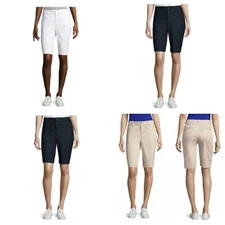 St. John's Bay Women's Shorts Bermuda Rinse, Tan, White or Black Size 24W