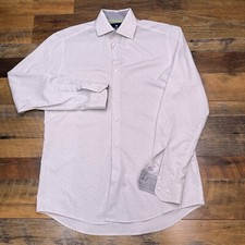 Tom Baine Performance Shirt Mens Small White Slim Fit Stretch Button Up