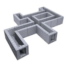 Locking Dungeon Tiles - Halls  Passages, Terrain Scenery 28mm Mini 3D Printed