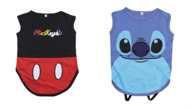 Mickey Maus Stitch Hunde T Shirt Kleidung Mantel Disney Größen: XXS XS S M