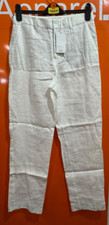 Mango White Linen Trousers, Size UK 8, New With Tag, RRP £50, b178