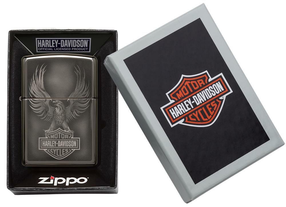 Zippo Harley-Davidson 限定版ライター Zippo Windproof Harley Davidson Lighter, Eagle & Bar Logo, 49044