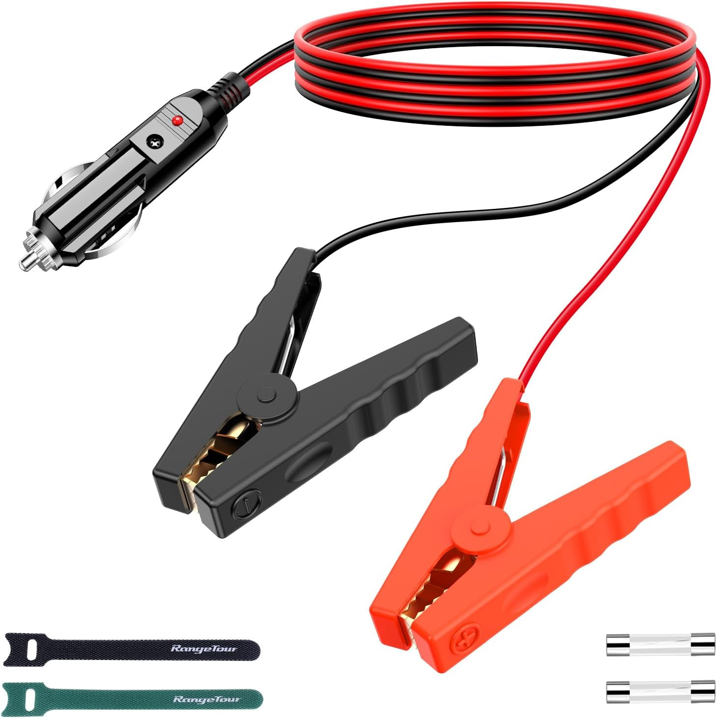 Car Cigarette Lighter Alligator Clips Extension Cable, 12V-24V Car Male Cigarett — image 10