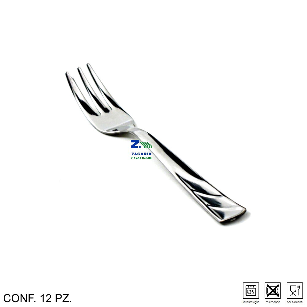 12 FORCHETTINA DOLCE ARIES ACCIAIO INOX FINITURA LUCIDA A SPECCHIO SPESSORE 2m