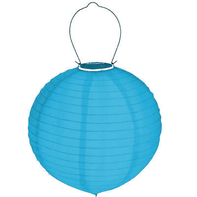LED Solarleuchte Lampion Hellblau 30cm Gartenbeleuchtung Garten Deko Leuchte