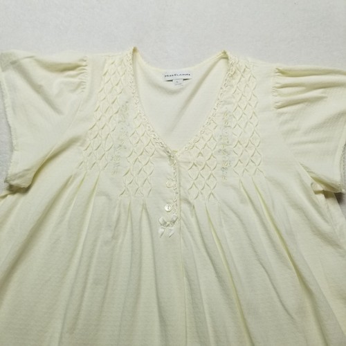 Miss Elaine L Sleep Dress Night Gown Butter Yellow Vintage Lounge Retro Cottage - Picture 3 of 9