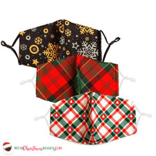 Christmas Face Mask Cotton Holiday Masks Covering 3 PCS Fun Christmas Masks