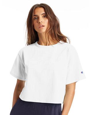 #ad Champion Ladies Cropped Heritage Stylish T Shirt Casual Plain T Shirt T453W $14.65