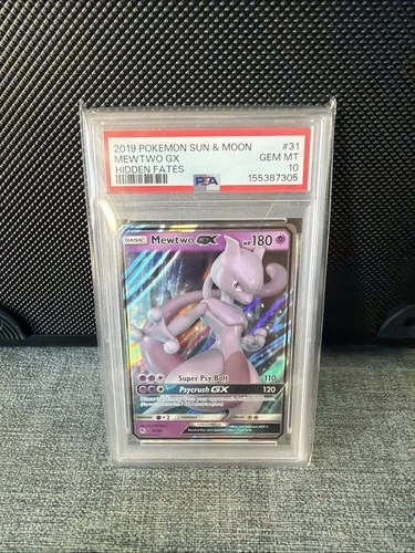 PSA 10 Mewtwo GX 31/68 Hidden Fates Sun & Moon  Pokemon Card Gem Mint 10