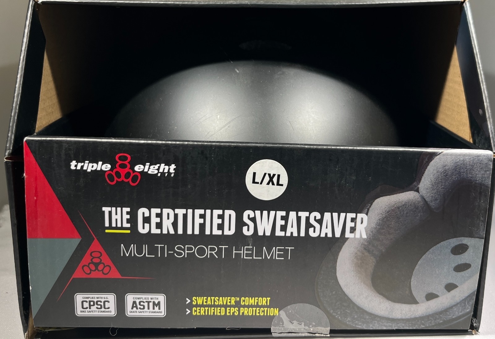 Triple Eight The Certified Sweatsaver Multi-Sport Helmet - L/XL Black Rubber
