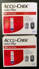 Accu-Chek Aviva Plus 200 Test Strips Exp 4/2027 8/2027 2 Boxes of 100 Strips