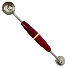 Vintage EKCO A&J Red Handle Melon Baller Double-Sided Fruit Tool