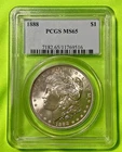 1888 Morgan Dollar PCGS MS65 - High Grade Gem BU - 90% Silver Legacy Coin