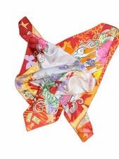 Salvatore Ferragamo Hollywood Beverly Hills Multicolor Silk Scarf Vintage 34x34
