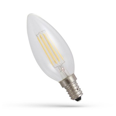 Spectrum LED Filament Leuchtmittel Kerze 5,5W=60W E14 klar 700lm warmweiß 2700K