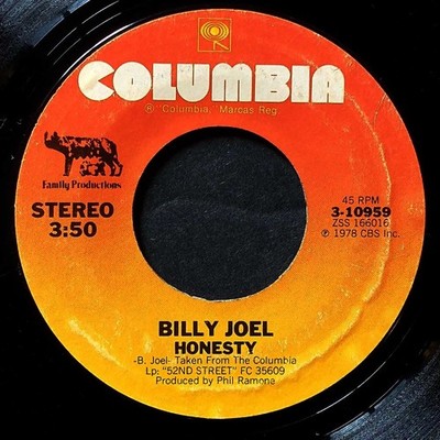 Billy Joel - Honesty / The Mexican Connection [7'' 45 Single] Columbia 3-10959