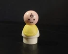 Vintage Fisher Price Little People Baby with Yellow Bib #761 Nursery a