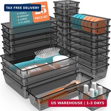 SpaceHacks 25 PCS Plastic Drawer Organizer Set, 4-Size Versatile Organizer Tool