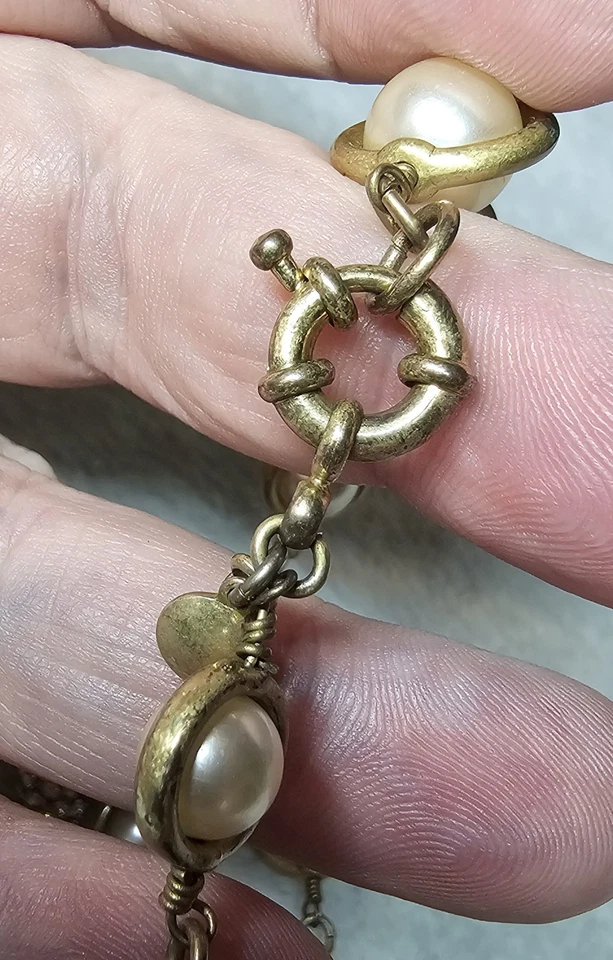 Collar Estación J.Crew 27" Largo Mezcla Perlas Pavé Resina Negra De Colección Latón Foto 4 de 4