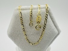 Solid 9ct Yellow Gold  2mm Figaro Curb Link Chain Necklace 16” 18” 20” 22” 24”