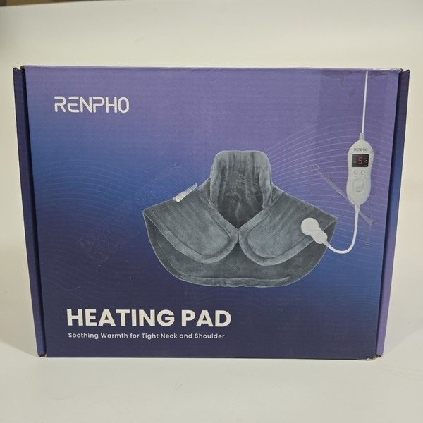 Almohadilla térmica ponderada RENPHO para cuello y hombros 6 calor 4 temporizador franela suave