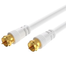 Cables Direct Online Coaxial Cable 50FT White Coax RG6 Male F 50ft,
