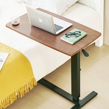 Medical Overbed Bedside Table Adjustable Height with Wheels Hospital Home Use