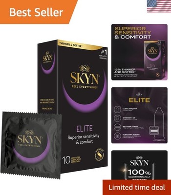Elite Ultra-Thin Lubricated Latex-Free Condoms, 10 Count - Superior Sensitivity