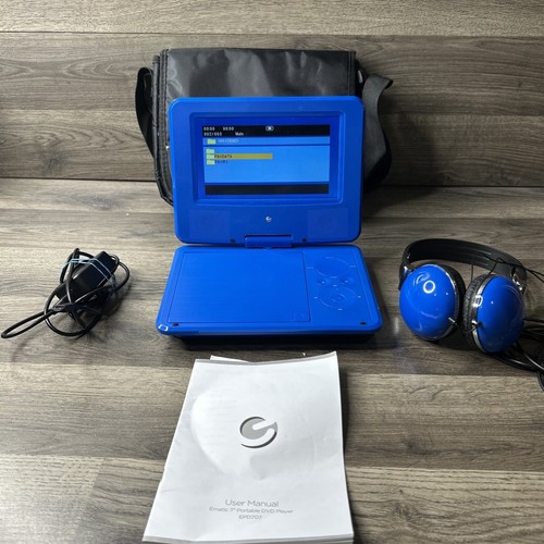 Ematic 7” Blue Portable DVD Player EPD707BU With Cord And Carry Bag WORKS