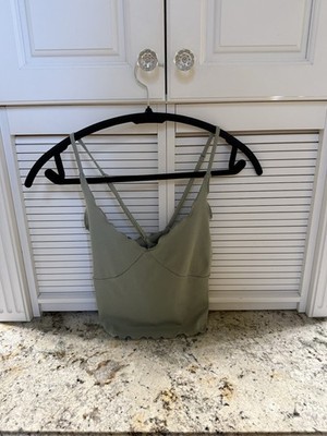 Green V neck Tank Top