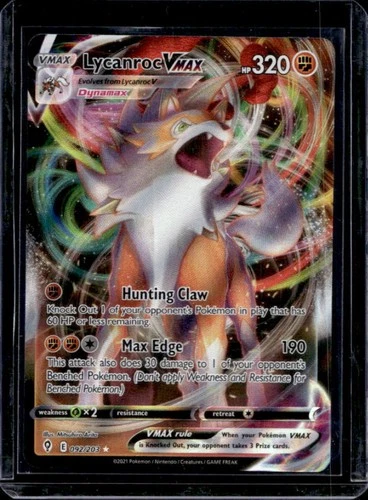 2021 Pokemon SWSH Evolving Skies Lycanroc VMAX #092/203