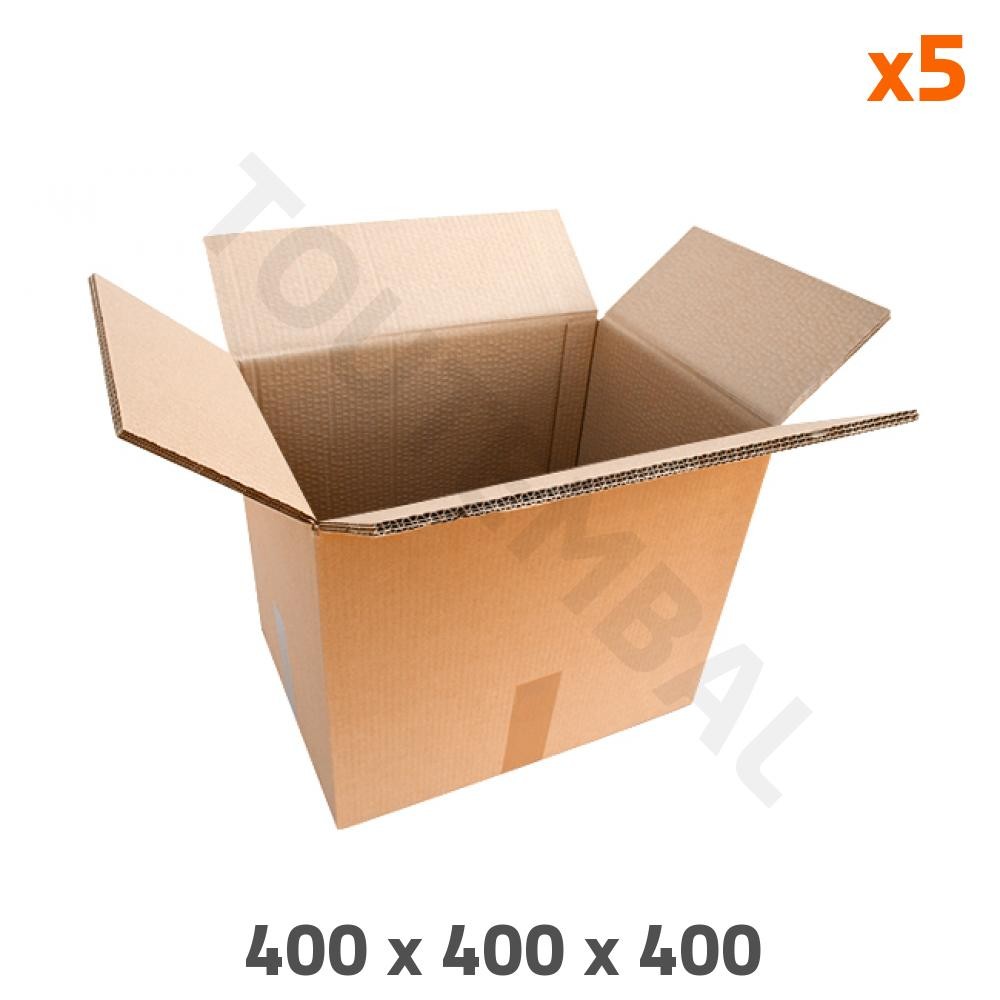 Caisse carton triple cannelure 400x400x400 mm idéale pour déménagement d'objets lourds et fragiles