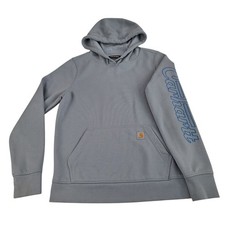 Carhartt Rain Defender Hoodie Womens Medium Blue Relaxed Midweight Sweatshirt
