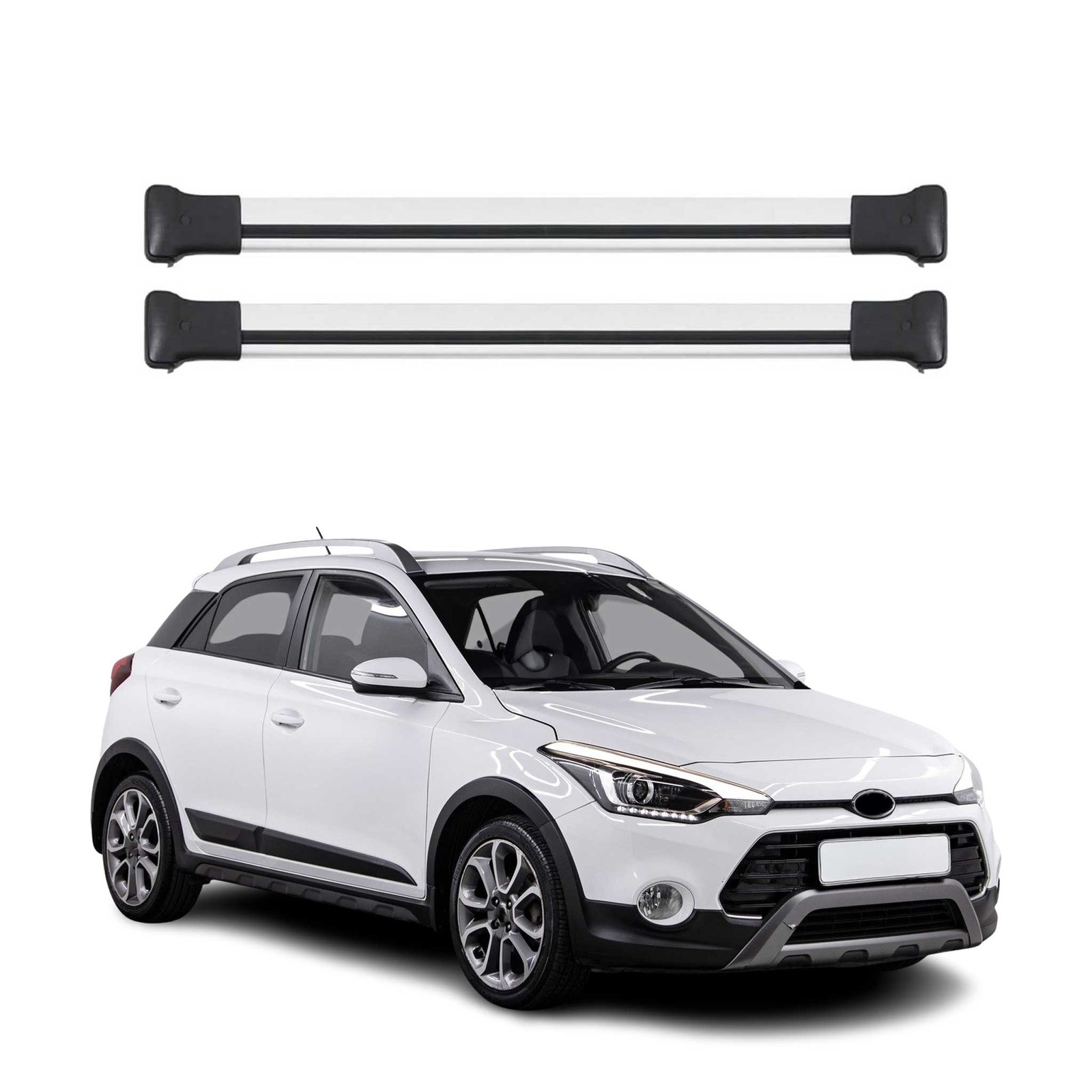 Barres de toit Hyundai i20 Active en aluminium pour vos vacances en famille