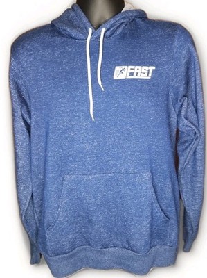 Official Canvas Brand Fast Fitness Logo Men's Blue Hoodie Size Large