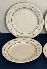 Longaberger Pottery Woven Traditions Green Salad or Dessert Plate Set of 2 USA