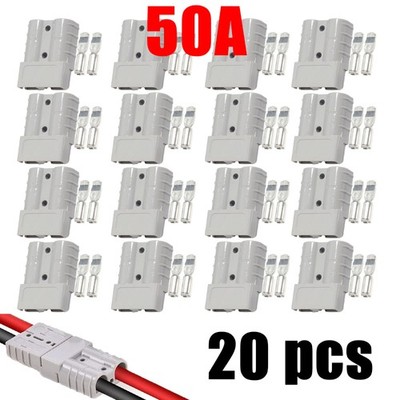 20Pc FOR ANDERSON Plug CABLE TERMINAL BATTERY POWER CONNECTOR 50 AMP 600V Useful